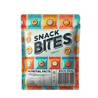 Sachets d'emballage personnalisés imprimés en héliogravure, résistants à l'humidité, refermables, pour petites collations et aliments pour animaux de compagnie, avec fermeture éclair