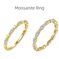 Bague fine en argent sterling S925 empilable avec moissanite pour femme, bague de luxe en argent et diamant, cadeau de bijoux pour anniversaire de mariage