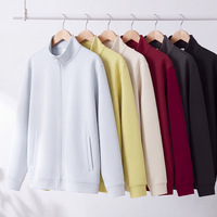 Blouson Bomber Zippé Personnalisable à Col Montant Coupe Droite en Molleton de Coton Épais pour Hommes et Femmes – Style Décontracté Quotidien et Streetwear