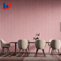 Panneau Acoustique Linéaire Rose Moderne Personnalisé HENGJIU en PET Gravé – Décoration Murale Esthétique à Lattes pour Studio et Bureau – Prix au m²