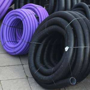 Tuberías DWC 	 Tubería de HDPE corrugada de doble pared nueva, certificada según la norma IS 16098 Parte 2. Utilizado para sistemas de canalización de cables y drenaje. - Product Image 4