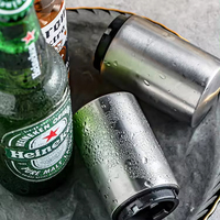 Ouvre-bouteille automatique magnétique pour vin et bière en acier inoxydable, ensemble de bar, logo personnalisable, utilisation en fête