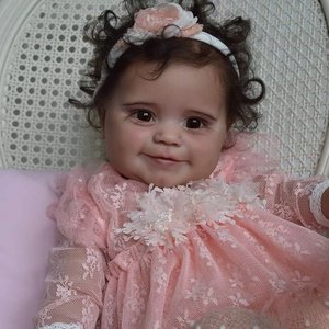 Poupée bébé afro-américaine Lifereborn de 20 pouces, réaliste, dodue, douce, lestée, reborn, innocente et mignonne, bébé fille - Product Image 1