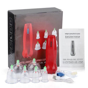 Drop Shipping akupunktur mesaj cihazı akıllı elektrikli vakum emme 6 bardak terapi seti çukurluğu terapi masaj makinesi - Product Image 6