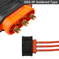 QS3 konektor 3P sepeda Motor elektrik, e-bike colokan daya tahan air baterai Lithium konektor kawat Motor