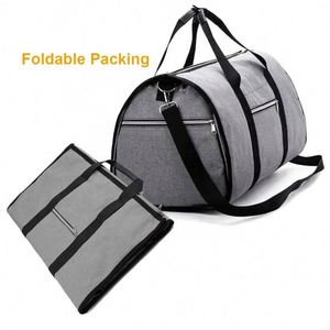 2024 2 in 1 Custom logo <b>Travel</b> Luggage <b>Travel</b> Gym Sports <b>Bag</b> <b>Foldable</b> Suit <b>Travel</b> Duffel <b>Bags</b> Convertible Garment <b>Bag</b> - Product Image 4