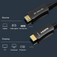 Câble HDMI 2.1 en fibre optique noir 8K TJ-A004-2 de 1 à 30 m, mâle-mâle, plaqué or, pour ordinateur portable et décodeur – Meilleures ventes
