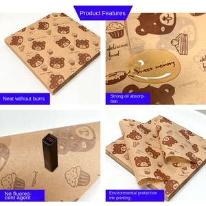 Biểu tượng tùy chỉnh sô cô la kẹo tấm thực phẩm Burger bánh sandwich giấy da nướng gói không thấm mỡ giấy - Product Image 2