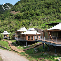 Villa préfabriquée extérieure à 2 chambres, pavillon, tente, suite de glamping de luxe pour la famille
