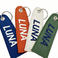 Porte-clés brodé personnalisé avec logo pour avion, en tissu, avec l'inscription 'Remove Before Flight', logo tissé, jet tag anime personnalisé, vente en gros