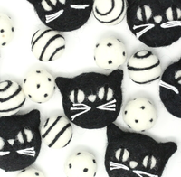 Balles de jeu artisanales de qualité supérieure en 100 % laine de Nouvelle-Zélande, jouets à mâcher biodégradables pour animaux de compagnie, prêts à l'emploi avec herbe à chat, jouet d'entretenissement pour chatons d'intérieur