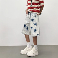 280g lourd été à la mode marque hommes mi-longueur Denim Shorts artisanat coupe ample léger luxe cinq points motif couleur unie pantalon