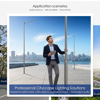 Poteau d'éclairage solaire LED conique 6m-8m, indice de protection IP65, lumière du jour 6000K, garantie 3 ans, certifié CE pour usage routier, galvanisé à chaud