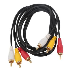 Cable de audio 3RCA a 3RCA, 1,5 m, negro, ideal para conectar dispositivos de audio y transmitir sonido de calidad. - Product Image 1
