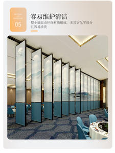 <span class=keywords><strong>Cloison</strong></span> <span class=keywords><strong>de</strong></span> séparation d'hôtel en acier pliable, porte coulissante <span class=keywords><strong>mobile</strong></span> à pousser-tirer, design moderne personnalisable, métal - Product Image 6