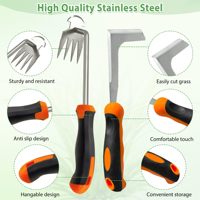 Lot de 3 outils à main de jardin en acier inoxydable coupe-mauvaises herbes grattoirs à joints outil de coupe de pissenlit houe