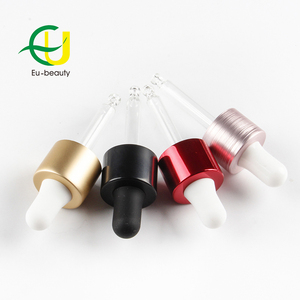 Gotero de vidrio <span class=keywords><strong>rojo</strong></span> personalizado, botella de gotero de aluminio 20/410, para suero - Product Image 1