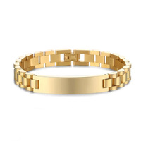 Bijoux Songfu Personnalisés en Acier Inoxydable, Bracelet de Montre Réglable Anti-Ternissement, Style Hip Hop pour Hommes et Femmes