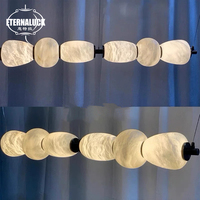 Lustres en marbre naturel linéaire à 6 têtes, luminaire suspendu LED de luxe pour salon, lustre en albâtre design