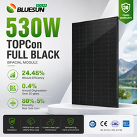 Panel Surya Bluesun 530W 600W Tipe-N TOPCon Bifasial Full Black Efisiensi Tinggi Modul PV Mono Garansi 30 Tahun
