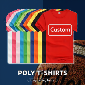 T-shirts en polyester 100 % pour sublimation, personnalisables, unis, blancs, noirs, bleus, vierges, coupe oversize, vente en gros - Product Image 2