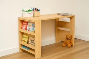 Bureau multifonctionnel pour tout-petits Table Montessori pour enfants Table de rangement en bois pour bricolage Bureau Montessori pour enfants avec étagère - Product Image 4