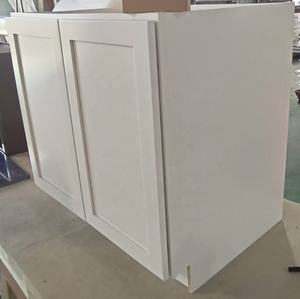 Puerta de coctelera blanca de madera maciza de diseño moderno Americano, armario de cocina, fregadero de MDF, bisagra, grifo, cajón, cesta, salpicadero de granito - Product Image 4