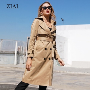 Venta caliente mujeres doble botonadura mejores chaquetas Cool Detective Casual gabardina clásica larga impermeable gabardina larga - Product Image 2