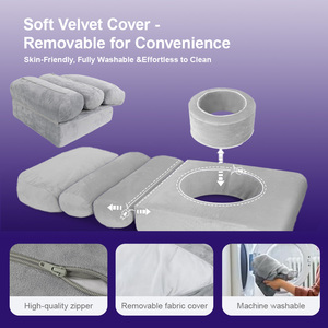 Oreiller <span class=keywords><strong>de</strong></span> récupération BBL OEM/ODM avec trou central, mousse ergonomique haute densité pour post-chirurgie, housse personnalisable - Product Image 5