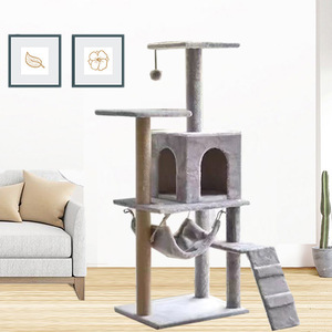Modern <strong>Large</strong> Wooden <strong>Cat</strong> Tower Multi-Tier Furniture Perch Platform Hideout <strong>Climbing</strong> <strong>Tree</strong> for Kittens' Jumping Sleeping - Product Image 1