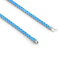 Collier en opale de laboratoire 4 mm, chaîne tennis en argent sterling 925, design de niche unisexe pour femmes et hommes, bijoux fins, plaqué rhodium