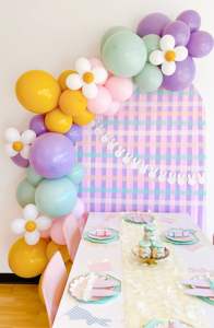 Forniture per decorazioni per feste a tema <span class=keywords><strong>Groovy</strong></span> Macaron Pink Yellow Boho Balloon Set per la festa di compleanno di compleanno a tema margherita - Product Image 3