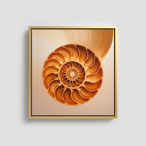 Golden Ratio Nautilus Shell Spiral <b>Canvas</b> Print, Zen Nature Art,GOLD <b>FRAMED</b> <b>CANVAS</b> - Product Image 2