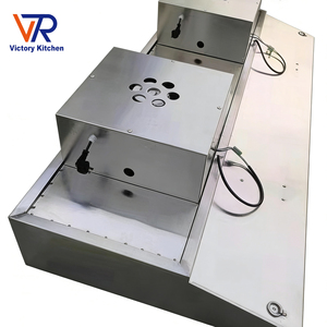VICTORY Hotte murale en acier inoxydable avec déflecteur, débit d'extraction 18-20 m³/min, pour cheminée, cuisine commerciale, usage hôtelier, gaz - Product Image 1