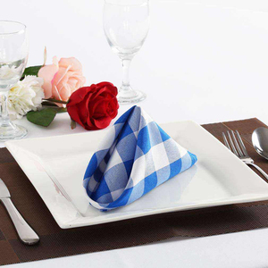 Serviette en lin rouge à carreaux réutilisable faite à la main noir blanc tissu de dîner à carreaux maison avion serviettes de mariage accessoire de Table à Cocktail - Product Image 4