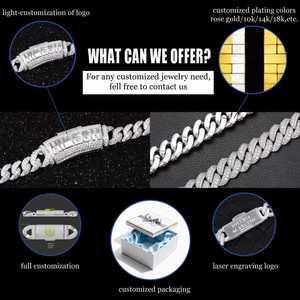 बड़े आकार की लक्जरी डिजाइन भारी चांदी श्रृंखला ठीक गहने 925 सिल्वर चेन हिप हॉप बनाम चेन मोइससानाइट क्यूबन हार हार - Product Image 5