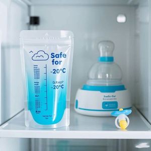 Sac de stockage de lait maternel congelable à double fermeture à glissière sans BPA avec bec étanche pour le stockage des aliments pour animaux de compagnie de sushi à chewing-gum - Product Image 4