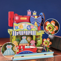 Kit de construction de micro-modèles mobiles en bois, artisanat fait main, éducatif, à assembler soi-même, maison miniature, boutique de rue, pour les 14 ans et plus