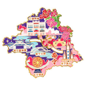 Изготовленные на заказ 3D металлические наклейки на холодильник – сувениры с изображением городов-туристических центров - Product Image 3