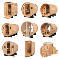Personalizado al por mayor de la cicuta Canadiense/cedro rojo Premium familia al aire libre barril Sauna