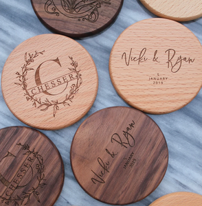 Sous-verres en bois naturel personnalisés en acacia, hêtre et sapelli, vierges et non finis pour impression laser et gravure DIY - Product Image 5