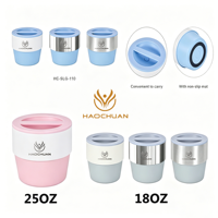 Bocal alimentaire isotherme moderne en acier inoxydable pour camping, grande capacité, anti-fuite, pour salades et fruits, avec tapis antidérapant
