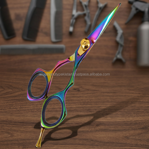 Ciseaux de coiffure professionnels en acier inoxydable arc-en-ciel, durables, à long manche, pointe affûtée, pour droitiers, usage en salon, livraison rapide - Product Image 3