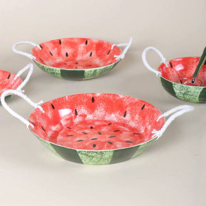 Ceramic Watermelon Design Serving Dish With Rope Handles 4 Pieces Fruit Vegetable Tools <b>Set</b> <b>Hand</b> <b>Wash</b> Only - Product Image 1