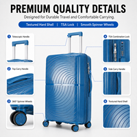 Ensemble de 4 valises rigides en polycarbonate 14, 20, 24, 28 pouces avec trousse de toilette et roulettes pivotantes pour le voyage
