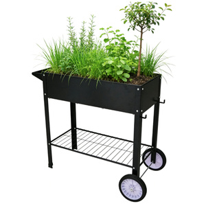 VERTAK Elevated Raised Garden Bed with <b>Wheels</b> Metal Planter Box Outdoor for Vegetables Herbs Flowers - Product Image 3