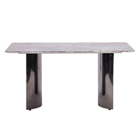 Chaises modernes Meubles ronds en marbre Table de salle à manger réglable en verre miroir pour salle à manger