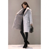 Veste d'hiver pour femmes, vêtements grande taille pour femmes, velours chaud, épaissi, faux manteaux longs, parkas, vestes à double boutonnage pour femmes