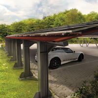 Auvent de carport solaire en acier Q235 en gros |   Structure de stationnement solaire domestique