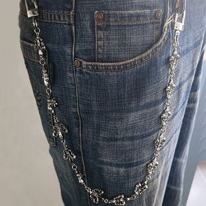 Personalizado 3D Cruz Logotipo Chapeamento Prata Liga De Zinco Carteira Cadeia para Punk Hip Pop Jeans Bolso - Product Image 1